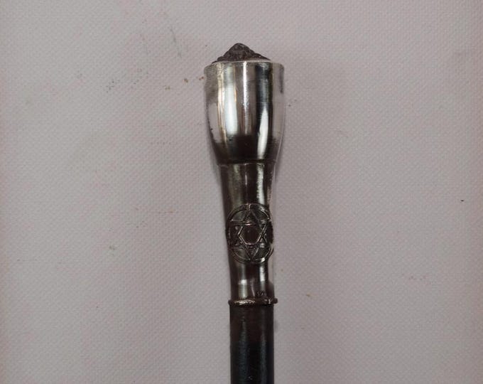 Jewish Silver Walking Stick - Silver Cane 2 Tsar Eagles - Silver Sterling Walking Stick with Red Stones - Home Decor - Gift for Birthday