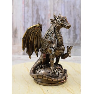 Steampunk Dragon Statue - Dragon Art Work - Impressive Figure - Steampunk Sculpture - Home Decor - Collector Item