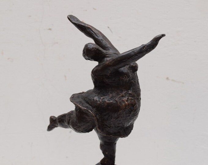 Modernist bronze dancer statue - fat woman bronze figurine - sculpture dancer - gift for dancer -