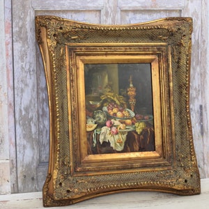 Peinture unique dans un cadre doré peinture d'intérieur ancienne oeuvres d'art pour meubles anciens huile sur bois oeuvre d'art murale cadeau de luxe décoration d'intérieur image 1