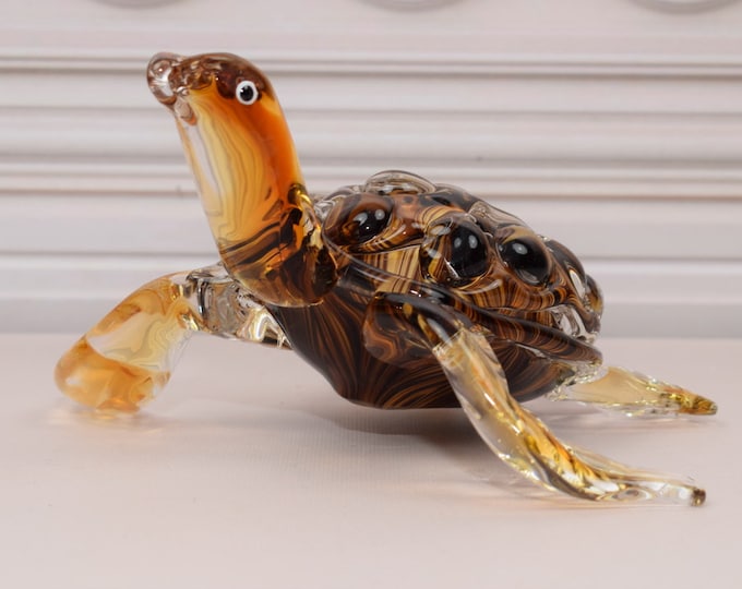 Unique Turtle Statue Murano Style - Amazing Colorful Turtle Glass Sculpture - Richly Decorated - Italian Statue - Home Decor - Gift Idea