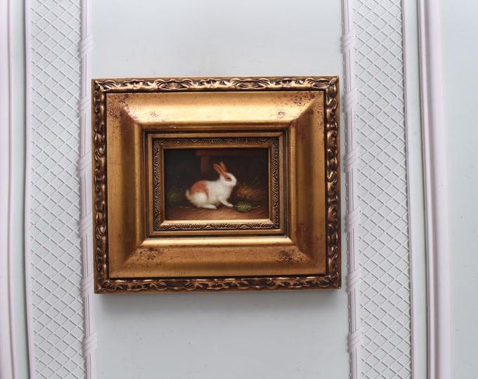 Vintage Paininting - Hare Oil Painting - Rabbit Art - Wall Art