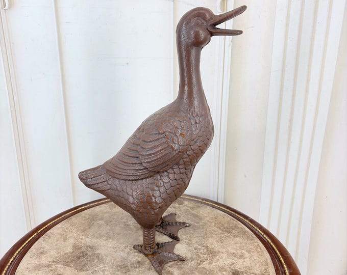 Cast Iron Duck Statue: Home and Garden Decor (11.42 Inches)