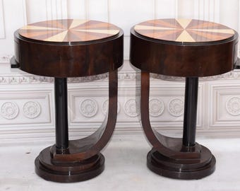 Art Deco Bedside Tables - Art Deco Table - Bent Wood Night Stand - Chest of Drawers - Wooden Table - Home Decor - Bedroom Decor