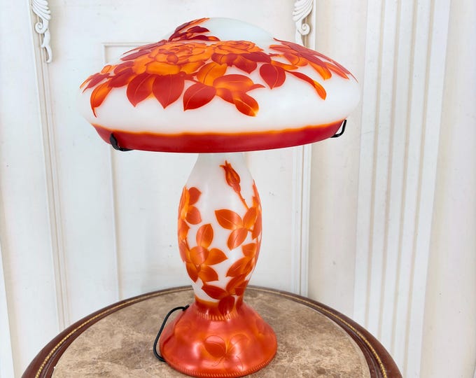 Art Nouveau Desk Lamp: Grapes & Botanical Motifs 