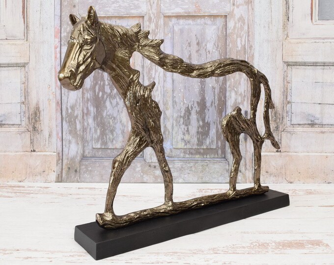 Amazing Large Art Work Aluminum Horse - Apocalyptic Abstract Sculpture - Aluminum Statue Horse Modern Art - Bronze Home Decor