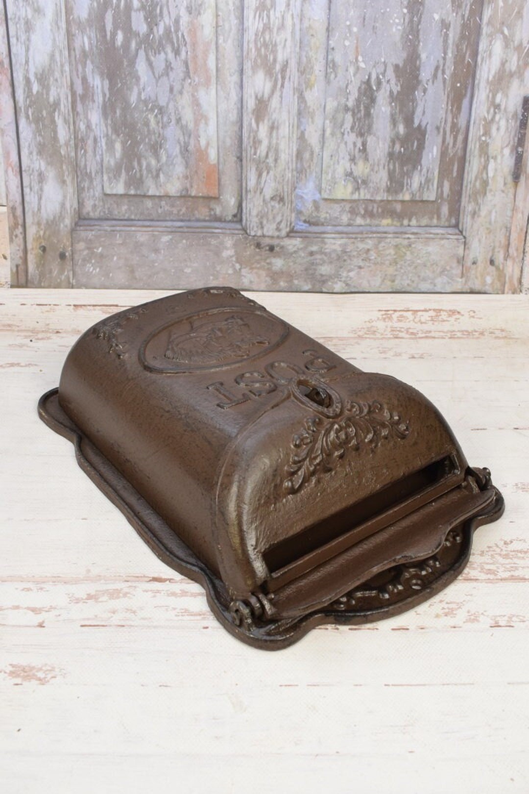 Cast Iron Letterbox With Horses Mailbox A4 Letters Vintage Style Post