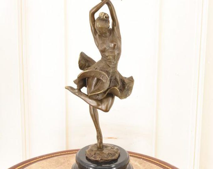 Vintage Bronze Flamenco Dancer Sculpture – Signed French Figure