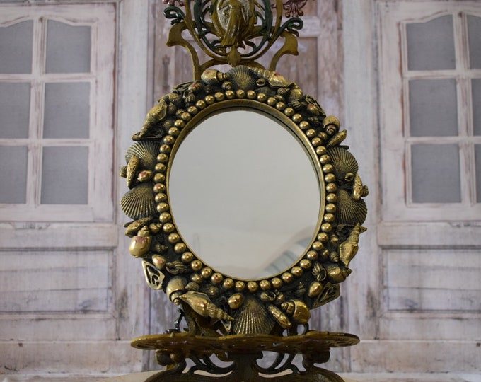Amazing Mirror Art Nouveau Style - Goldene Crystal Mirror - Wall Art Decor - Elegant Gift Idea - Home Garden Decor - Gift for Wedding