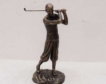 Cast iron golfer - golf man trophy - golfer figurine - golfer gift - luxury gift idea