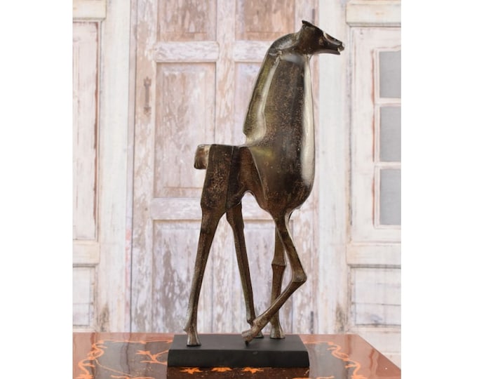 Unique Art Work Aluminum Horse - Apocalyptic Abstract Sculpture - Aluminum Statue Horse Modern Art - Bronze Aluminum Figure - Home Decor