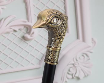 Art Deco Eagle Head Aluminum Walking Stick - 93cm