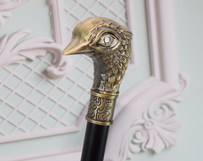 Aluminum Walking Stick - Head Eagle - Gift for Grandfather Father Aluminium - Cane Art Deco Style - Wedding Session
