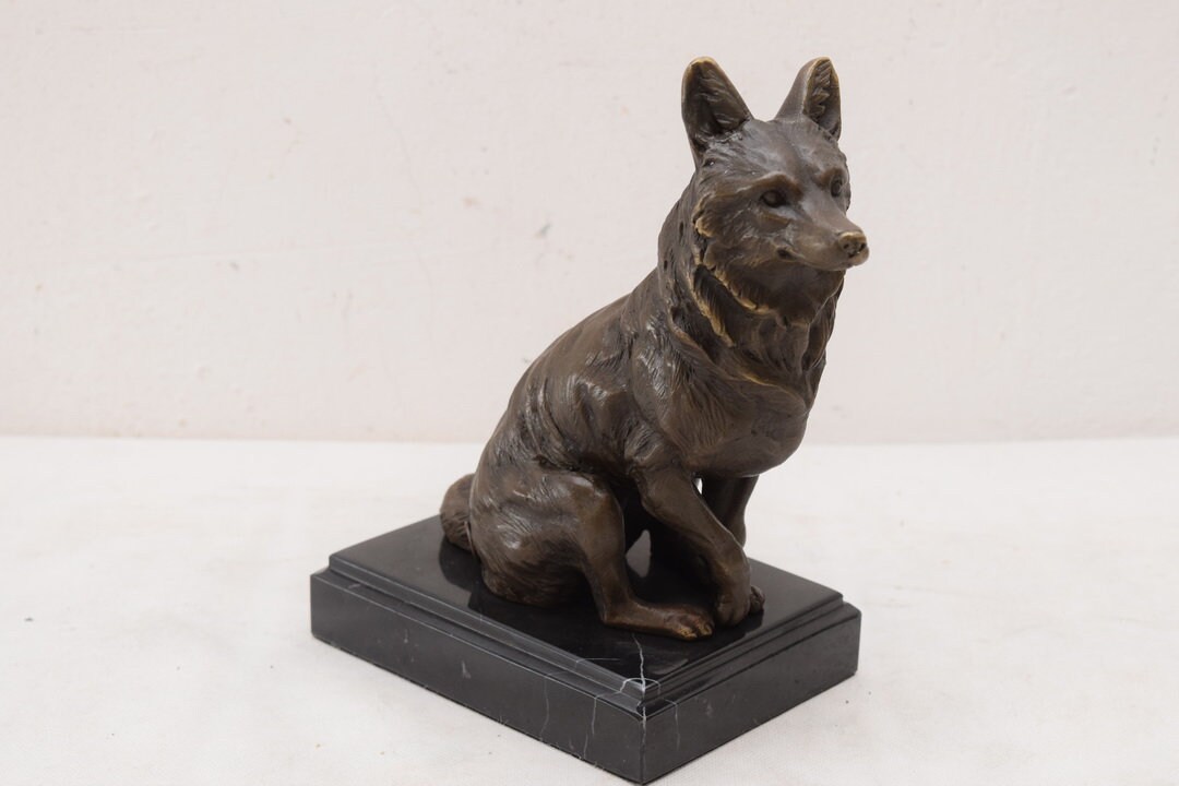 German Shepherd Dog Bronze Figurine Dog Figurine Statue on Etsy