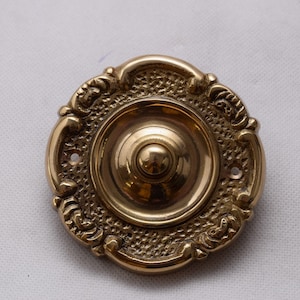 Bell Button Door - Polished Brass Elegant Antique Style Bell - Art Deco Bell Good Gift Idea for Hotel Restaurant Home
