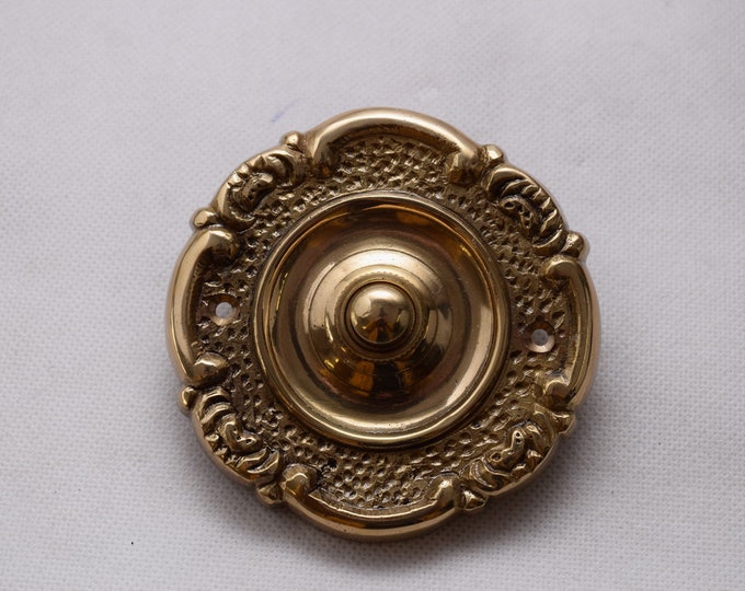 Bell Button Door - Polished Brass Elegant Antique Style Bell - Art Deco Bell Good Gift Idea for Hotel Restaurant Home