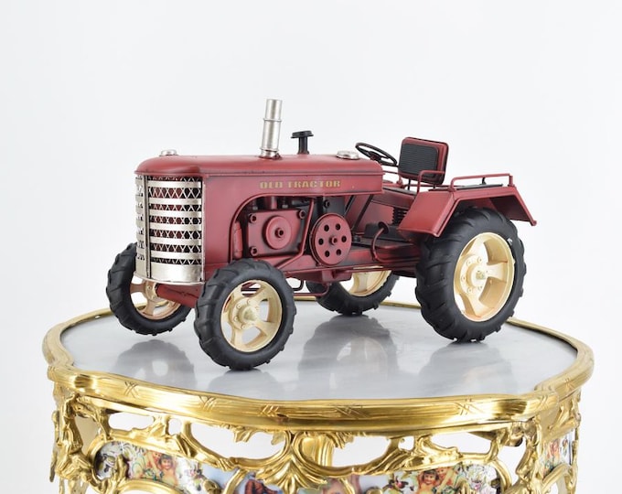 Large Vintage Metal Tractor Toy | Old Farm Model | Rustic Decor | Farmer Gift | Antique Style Toy | Old School Collectible