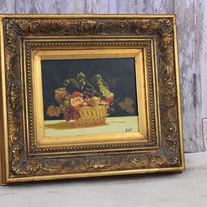 Peinture de fleurs dans un cadre doré à l'huile sur bois Art français Décoration murale florale Cadeau de luxe Art mural Cadeau pour mariage Décoration d'intérieur image 2