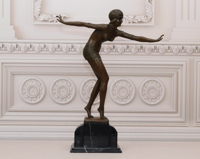 Con Brio Dancer, Cabaret Dancer, Bronze Sculpture, Dancing Woman Bronze Sculpture  Exclusive Gift -