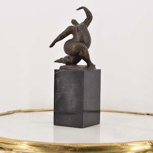 Fat Ballerina Bronze Statue on Marble Base - Dancer Act Sculpture  - Dance Trophy - Dancing Woman - Home Decor - Gift Idea