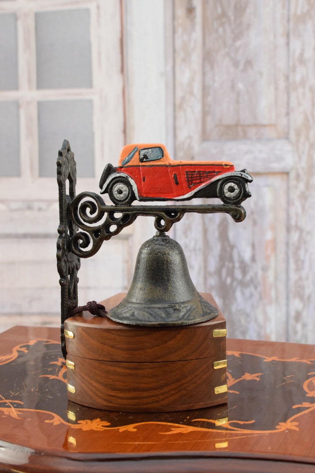 Auto Shop Bells Vintage Cast Iron Car Doorbell - Red & Black Auto Decor - Etsy