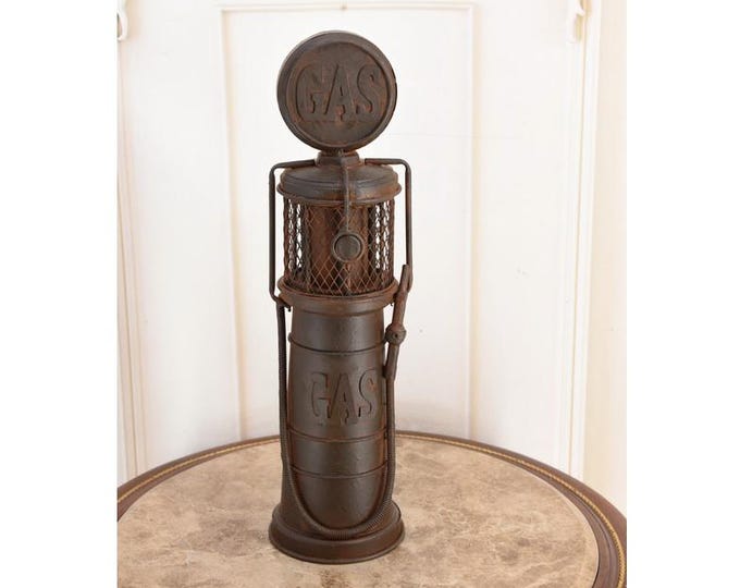 Metal Decorative Gas Pump Dispenser | Vintage-Style Fuel Station Decor | Timeless Art