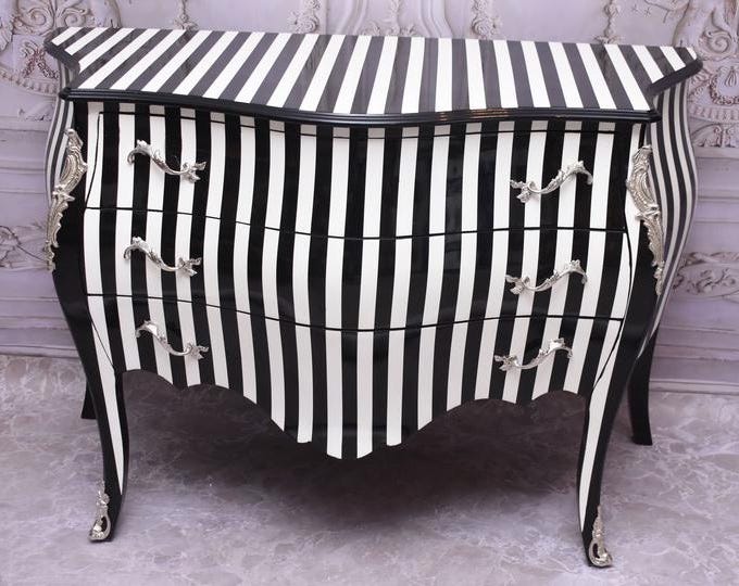 Vintage French Commode – Zebra Stripe Baroque Chest of Drawers