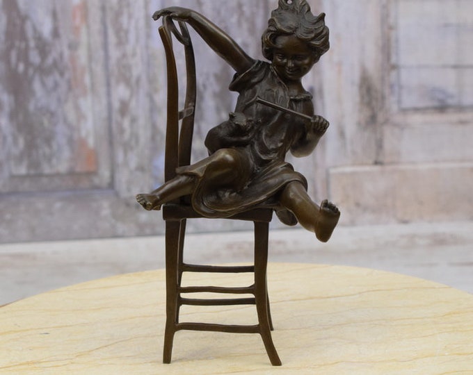 Baby Girl with Funny Cat - Young Girl on Chair - Shower Gift Idea - Umberto Boccioni - Home Decor - Gift Idea