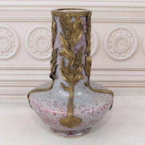 Wonderful Painted Flower Pot - Gilded Porcelain - Flowers Ornaments - Vase Art Nouveau - Floral Design - Home Decor - Gift for Wedding