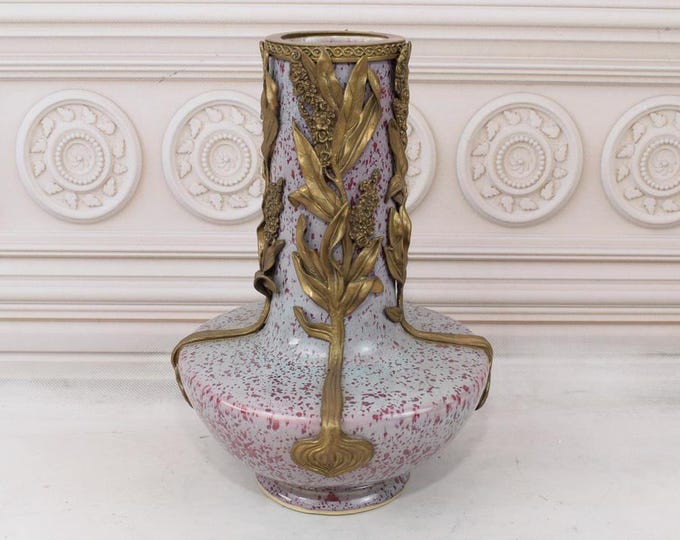 Wonderful Painted Flower Pot - Gilded Porcelain - Flowers Ornaments - Vase Art Nouveau - Floral Design - Home Decor - Gift for Wedding