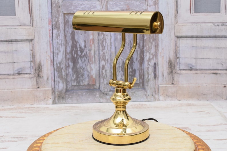 Amazing Banker Brass Lamp Desk Lamp Office and Home Decor Night Stand Lamp Art Deco Lamp Gift for Boss Vintage Lamp image 9