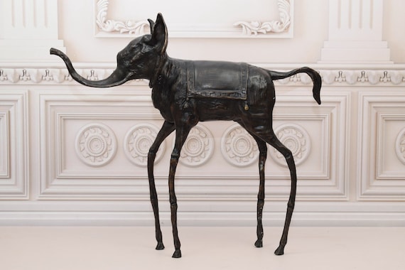 サイン入りブロンズ宇宙象彫刻 - サルバドール・ダリ風ホーム