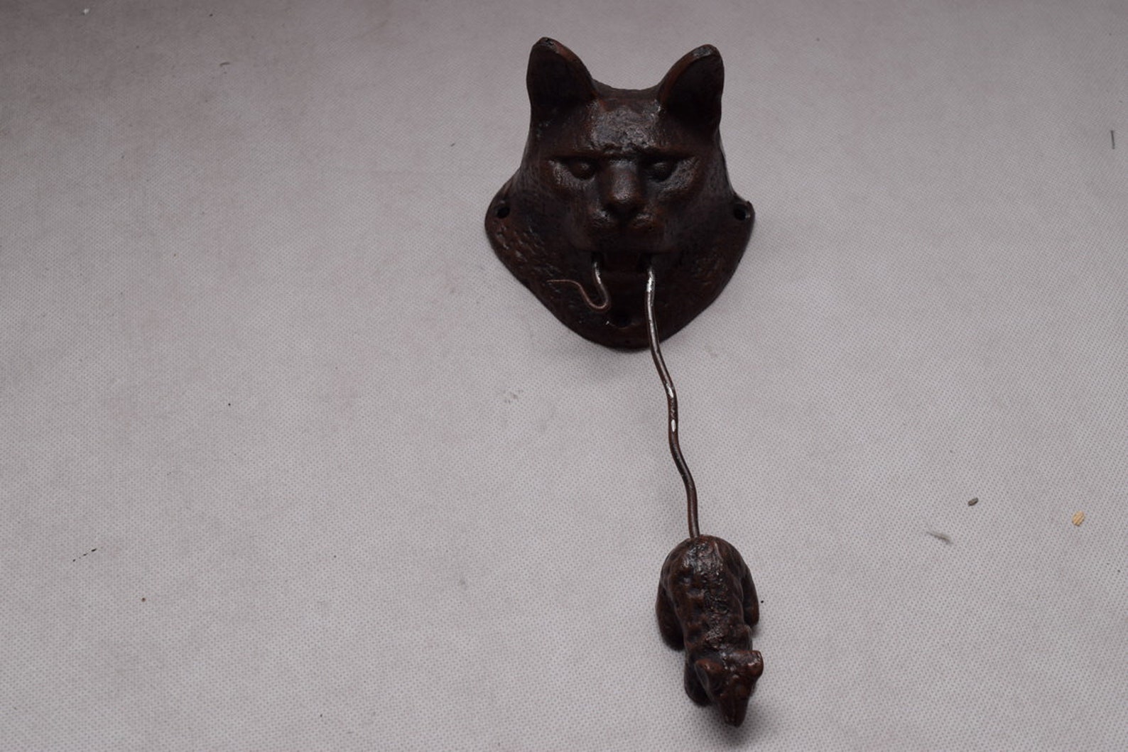 Cast Iron Door Knocker Cat & Mouse Funny Figurine Gift Vintage Etsy