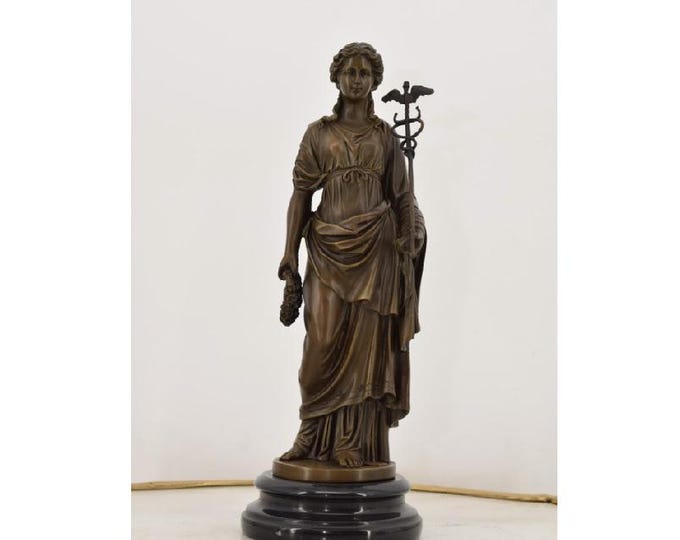 Athena Greek Goddess Bronze Statue - Sculpture on Marble Base - Mythology God Figure - Home Decor - Greek Acient - Unique Statue
