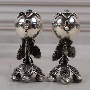 Set Silver Casket Old Salt and Pepper - BesaminJudaica Silver Russia 84 - Judaica Gift - Two Besamins Collector Item - Gift Idea