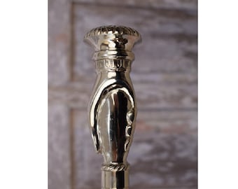 Silver Brass Walking Stick Ornaments  - Cane Silver - Gift for Grandfather Wooden Cane - Handmade Gift - Gift for Birthday Black and Silver