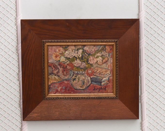 Vintage Still Life Oil Painting – Cubist Polish Art – Framed Wall Decor – Cybis Art – Unique Home Interior Accent