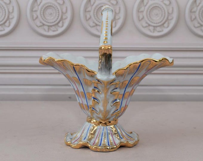 Porcelain Gilded Plateau - Casket Goldene Design - Art Nouveau Porcelain - Home Decoration - Regency Decor - Kitchen Decor - Gift Idea