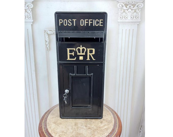 Vintage Black Mailbox: Floral Antique Style Garden Decor