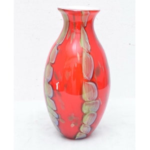 Amazing Red Vase Murano Style - Elegant Vase Gift Italian Venetian Product - Glass Vase - Unique Glass