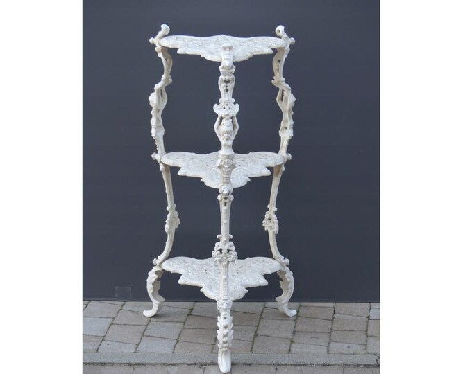 Cast Iron Flower Table - White Storied Coffee Table - White Table Rustical Gift Idea - Exclusive Home & Garden Decor - Patio Table