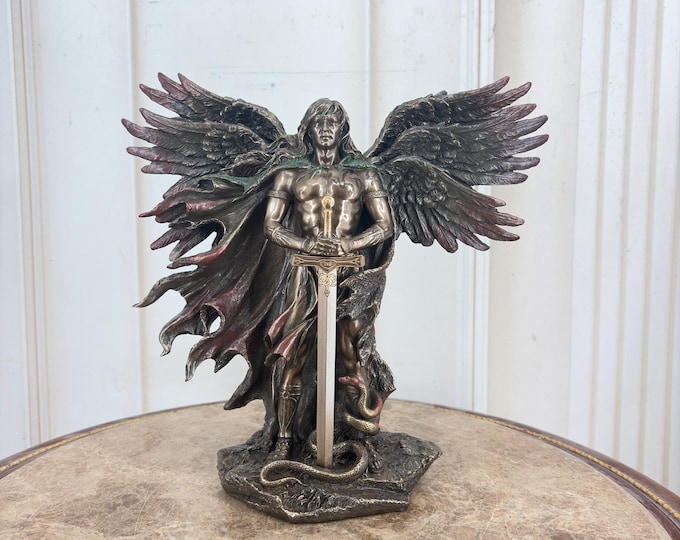 Archangel Michael Warrior of Light Figurine - Christian Protector Figure - Religious Gift