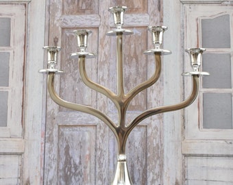 Aluminum Candlestick - Silver Candlestick - Elegant Gift - Five-branched Candelabrum - Candle Holder for Five Candles - Vintage