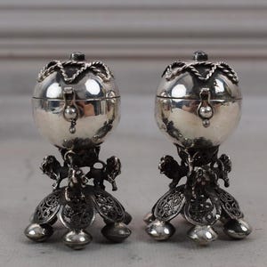 Set Silver Casket Old Salt and Pepper - BesaminJudaica Silver Russia 84 - Judaica Gift - Two Besamins Collector Item - Gift Idea