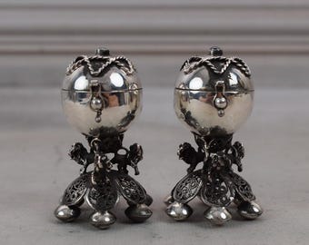 Set Silver Casket Old Salt and Pepper - BesaminJudaica Silver Russia 84 - Judaica Gift - Two Besamins Collector Item - Gift Idea