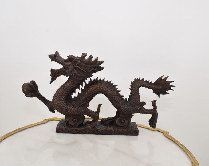 Realistic Japanese Dragon Bronze Sculpture - Dragons Figure - Oriental Sculpture - Gift Idea for Birthday - Home Decor - Vintage Dragon