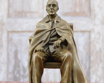 Bronze Franklin Delano Roosevelt Bronze Statue - PRESIDENT USA - Art Collectable - Statue Bronze Art Deco - Home Decor - Politican Statue