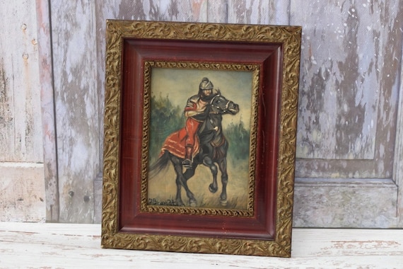 馬三頭の油彩画 金色フレーム付き 馬三頭の油彩画 金色フレーム付き