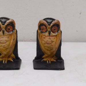 Vintage Cast Iron Owl Bookends – Heavy Paperweight Sculpture for Home & Office Decor – Unique Gift Idea