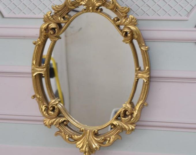 Goldene Oval Mirror - Art Nouveau Style - Double Frame Mirror - Wall Decor - Wall Art - Gift for Wedding - Home Decor - Housewarming Gift